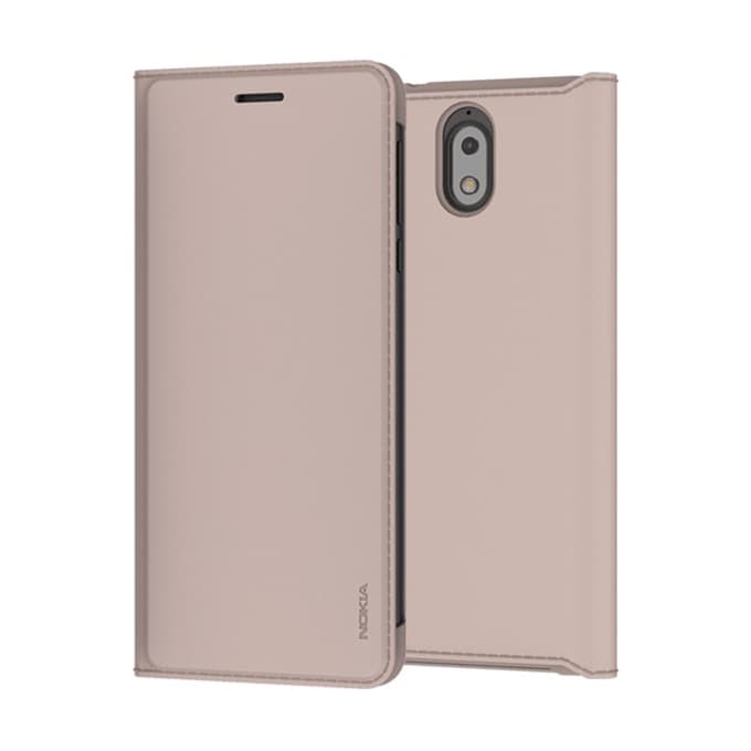 Калъф за Nokia 3.1, Flip cover, Nokia CP-306, кремав