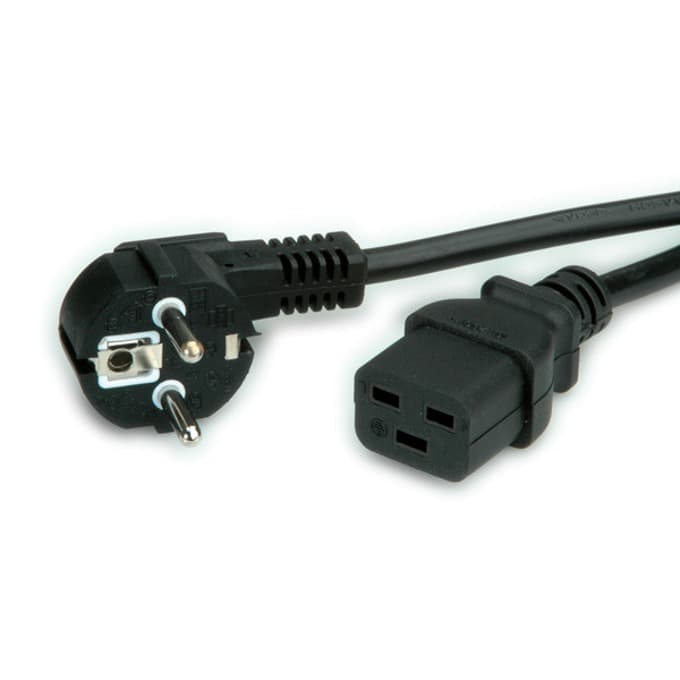 Захранващ кабел Roline 19.99.1553, от Schuko(м) към IEC320 C19(ж), 3m