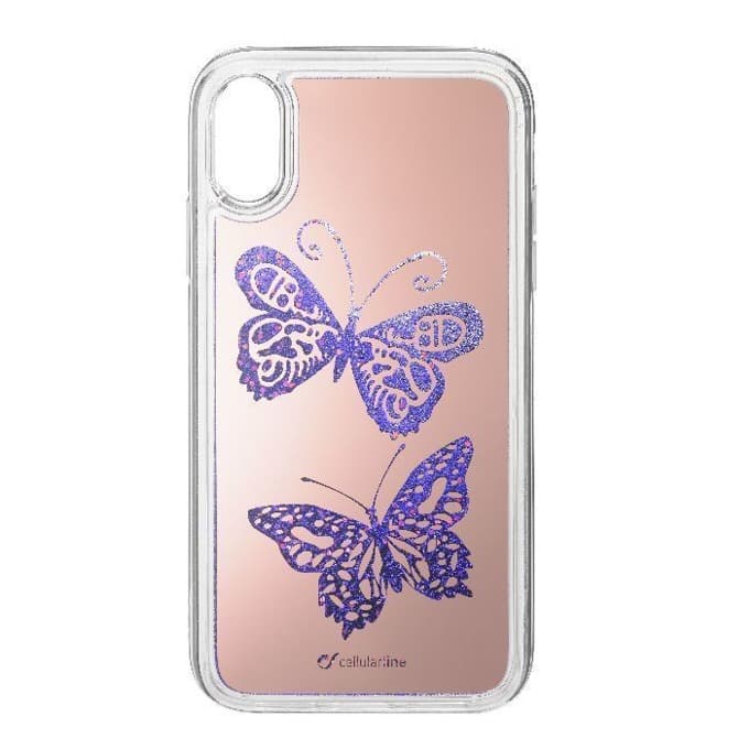 Калъф за iPhone XR, гумен, Cellularline Stardust, розов