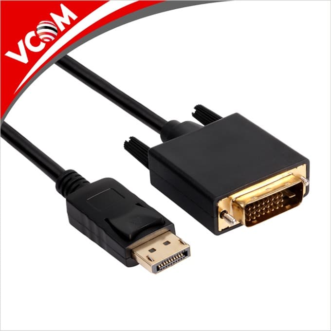 Кабел VCom CG606, от DisplayPort (м) към DVI (24+1) (м), 1.8m, черен