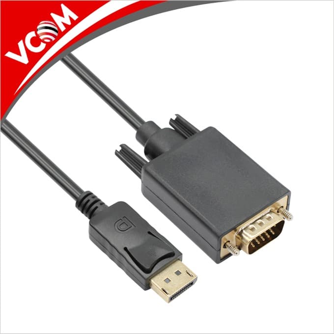 Кабел VCom CG607, от DisplayPort (м) към VGA (м), 1.8m, черен