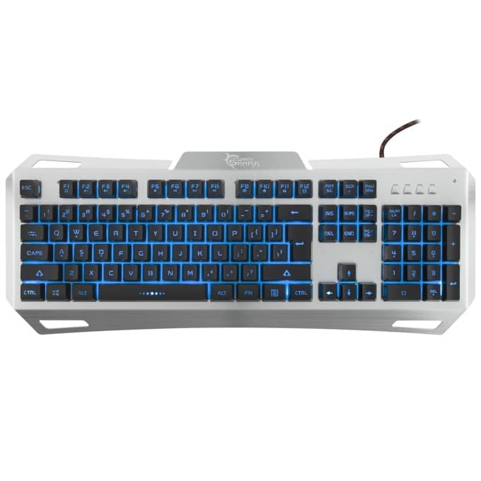 Клавиатура White Shark GK-1623 GLADIATOR, гейминг, подсветка, метална база, бяла, USB