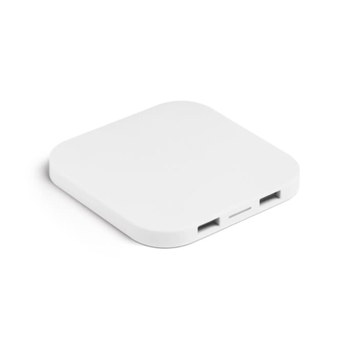 Безжично зарядно устройство Hi!dea, от USB Type-A(ж) към Wireless, 5V 2A / 5V 1A, бяло