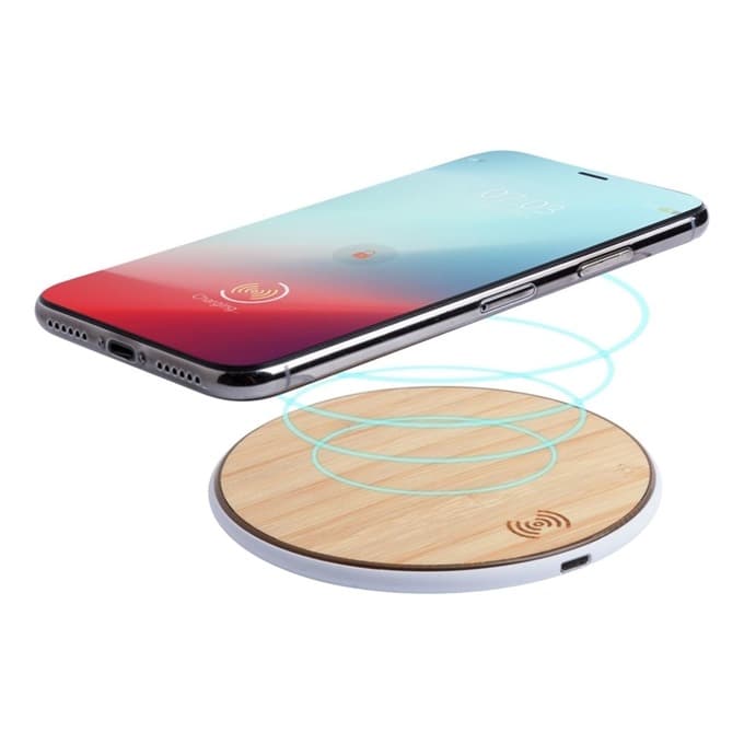 Безжично зарядно Cool Nembar, от USB Micro B(ж) към безжично зарядно, 1A, бамбук