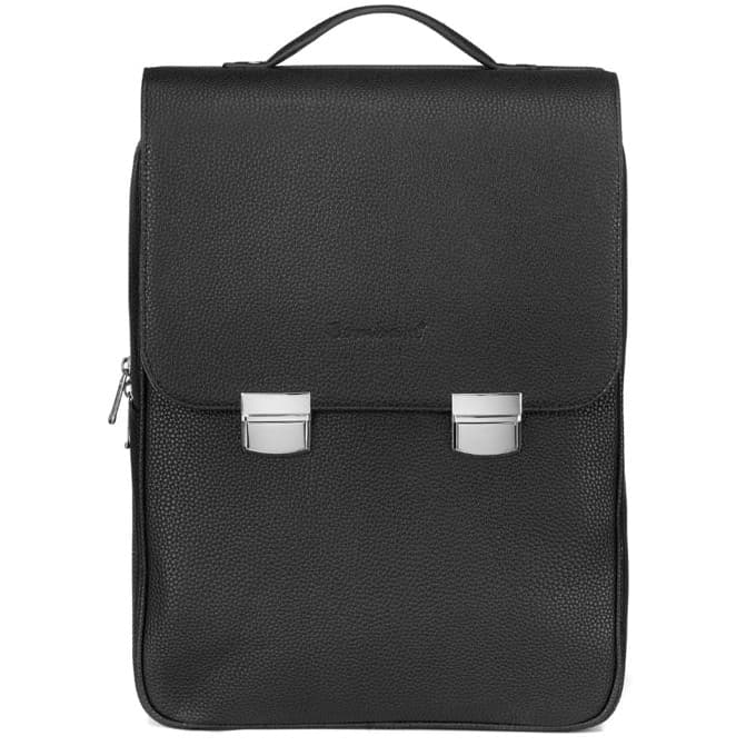 Чанта за лаптоп Bombata Berlin Classic Black, до 16" (40.64 cm), изкуствена кожа, водоустойчива, черна