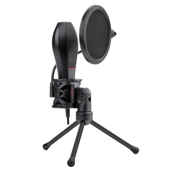 Микрофон Redragon Quasar 2 GM200-1-BK, USB, със стойка, с включен поп филтър, 1.5m кабел, черен