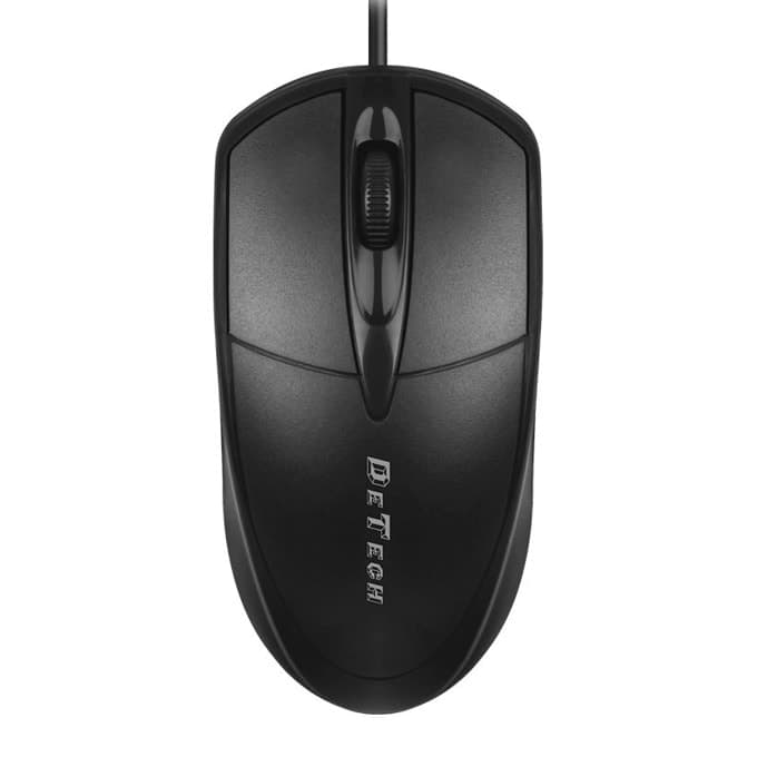 Мишка DeTech D2, оптична (1000 dpi), USB, черна, 3 бутона