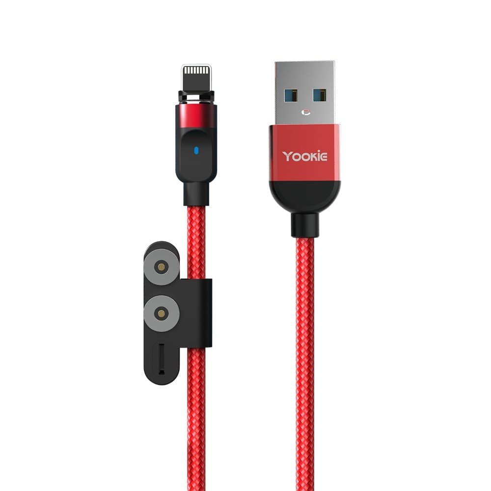 Кабел Yookie CB4, 3 в 1, от USB A(м) към Micro USB(м)/Lightning(м)/USB C(м), 1m, червен
