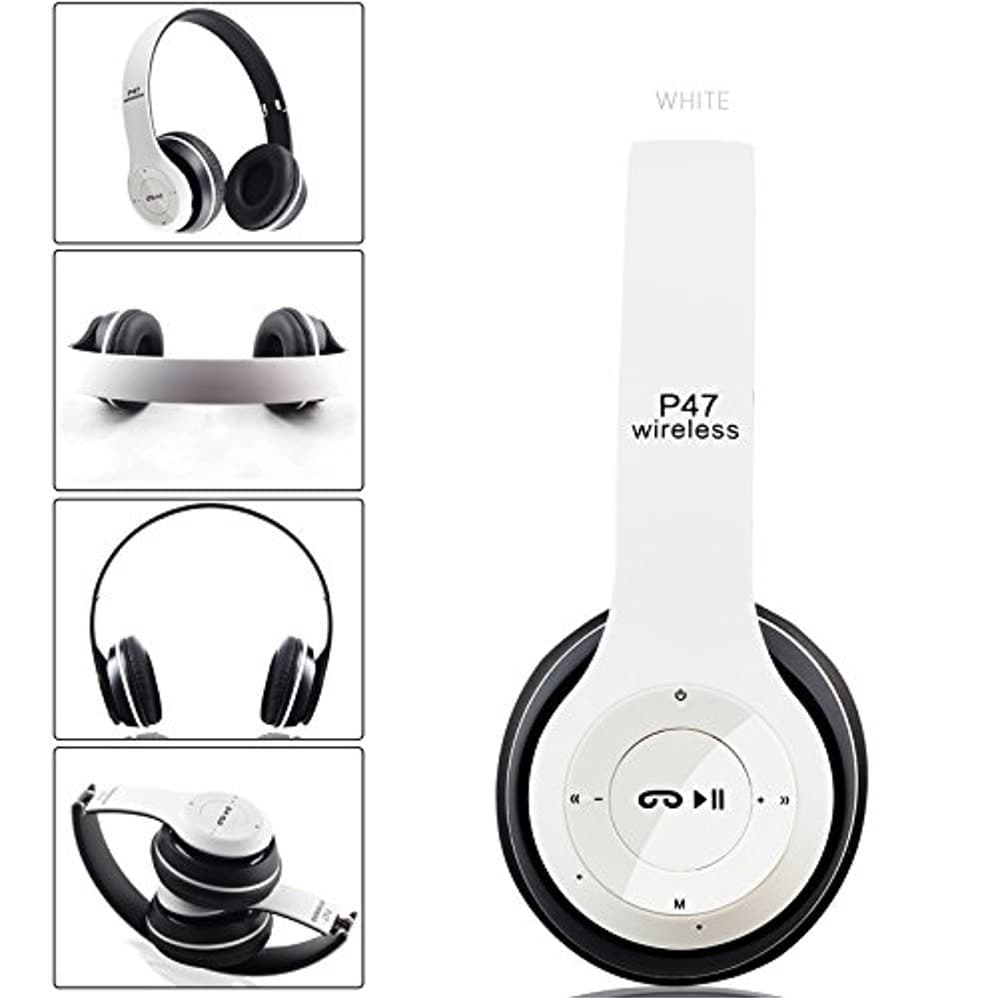 Слушалки P47 08040723980-1-1, безжични, Bluetooth V4.2, до 5 часа време на работа, бели