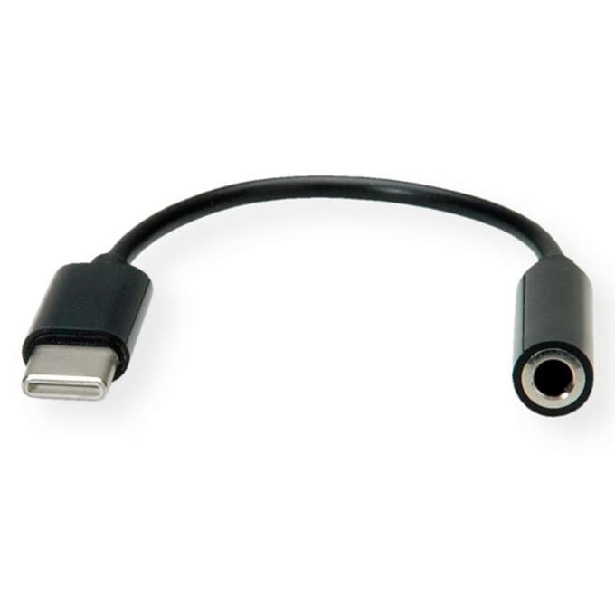 Адаптер Roline 12.99.3214, от USB-C(м) към AUX(ж), 0.13m, черен