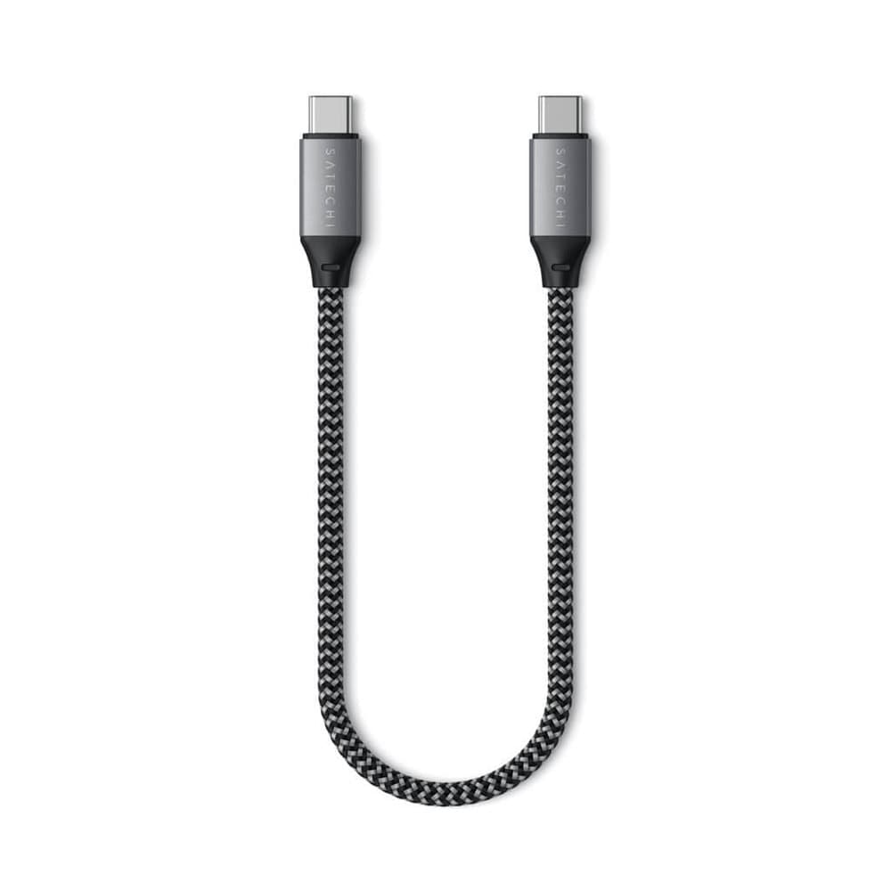 Кабел Satechi ST-TCC10M, от USB-C(м) към USB-C(м), 0.25m, 20V/5A, 100W, черен