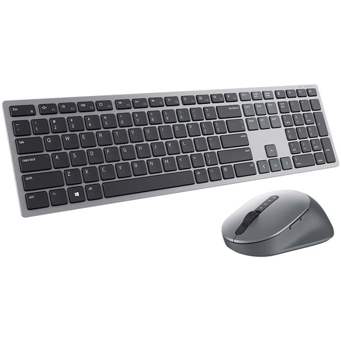 Комплект клавиатура и мишка Premier Wireless (KM7321W), безжични, оптична мишка (4000 dpi), Microsoft Swift Pair, Bluetooth/RF, сиви
