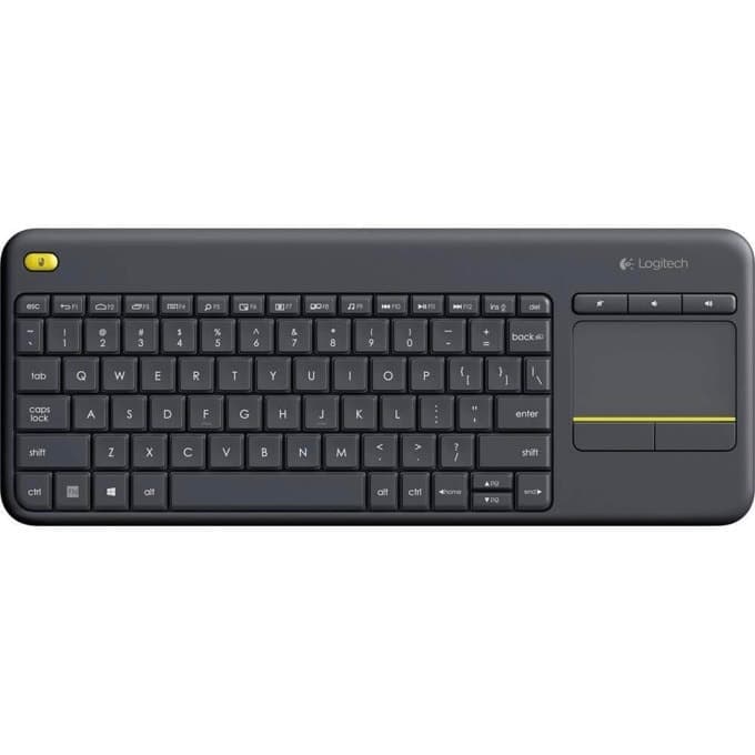 Клавиатура Logitech K400 Plus Touch, тъчпад, безжична, 10 метра обхват, черна, USB, UK English