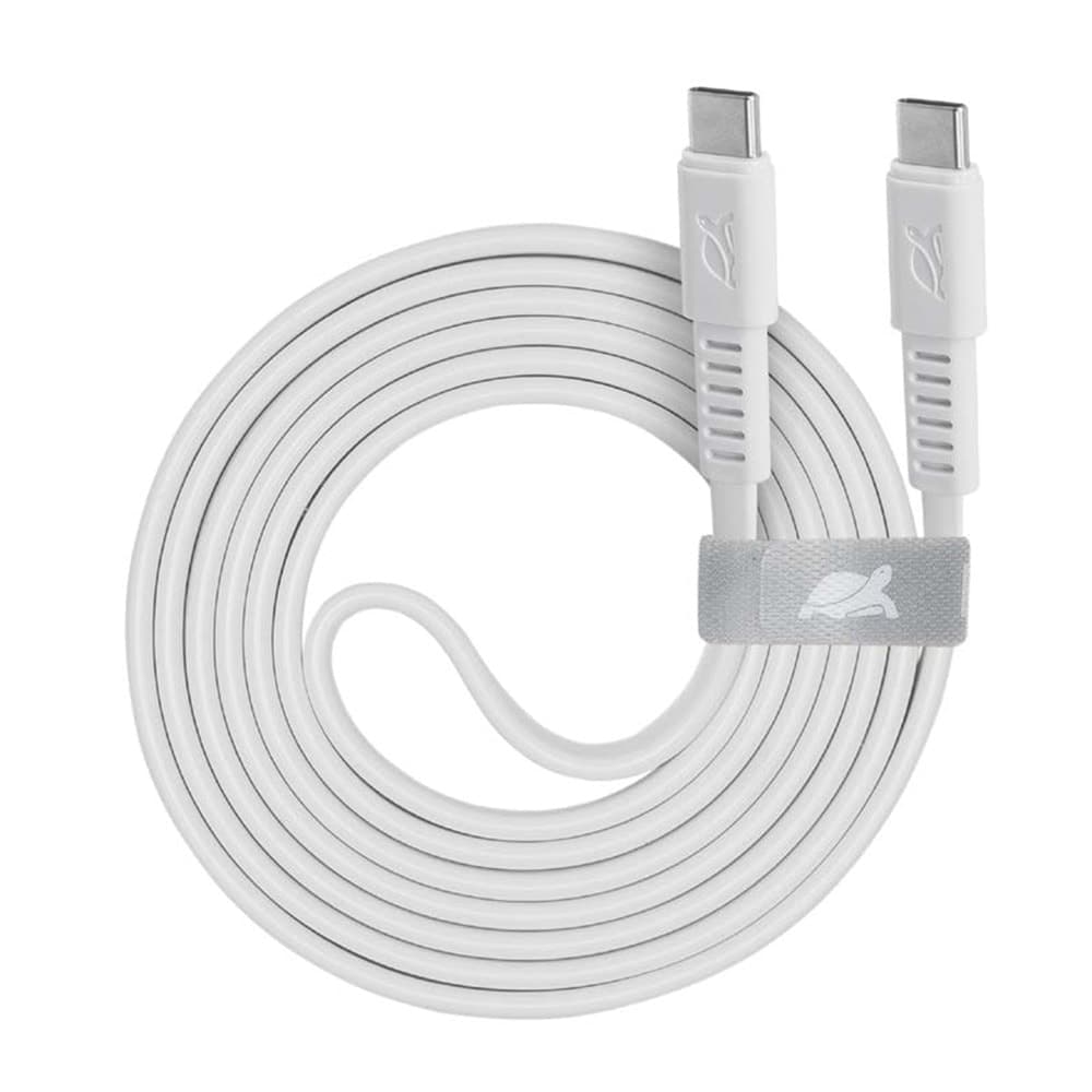 Кабел Rivacase PS6005WT12, от USB C(м) към USB C(м), 1.2m, бял