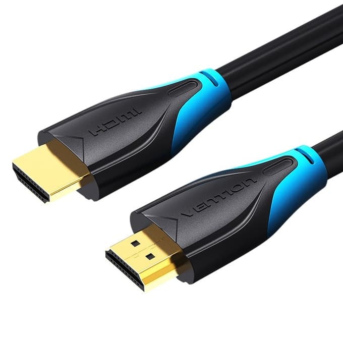 Кабел Vention AACBF, от HDMI(м) към HDMI(м), v2.0, 1м, черен, 4K 2160p@60FPS, 18 Gb/s, позлатени конектори