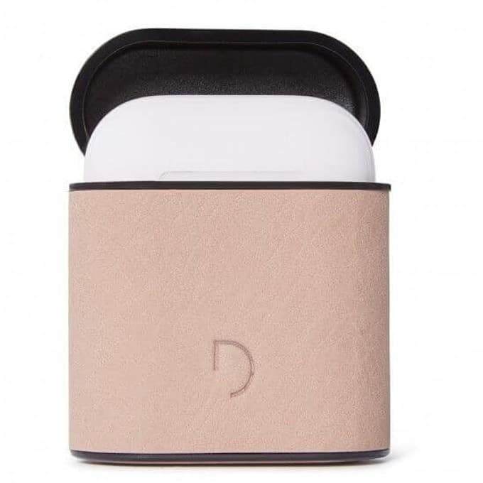 Защитен калъф Decoded AirCase за Apple Airpods / Apple Airpods 2, естествена кожа, розов