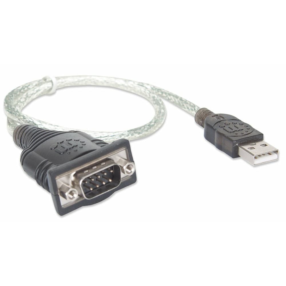 Конвертор Manhattan 205146, USB A(м) към Serial RS232 DB9(м), 0.45m, черен