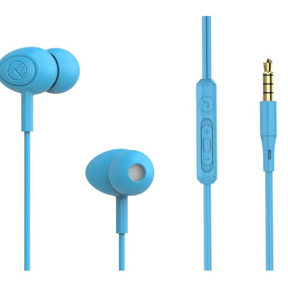 Слушалки Tellur Gamma Blue, микрофон, тип "тапи", AUX, сини