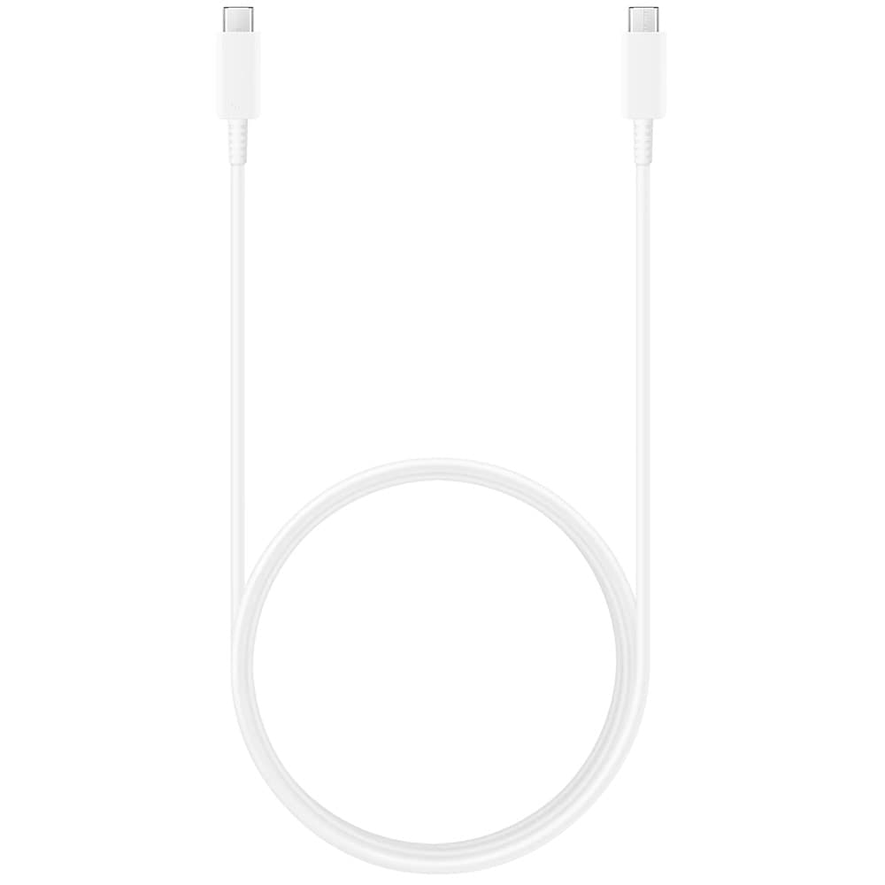 Кабел Samsung EP-DX510JWEGEU, от USB-C(м) към USB-C(м), 1.8m, 5A, бял