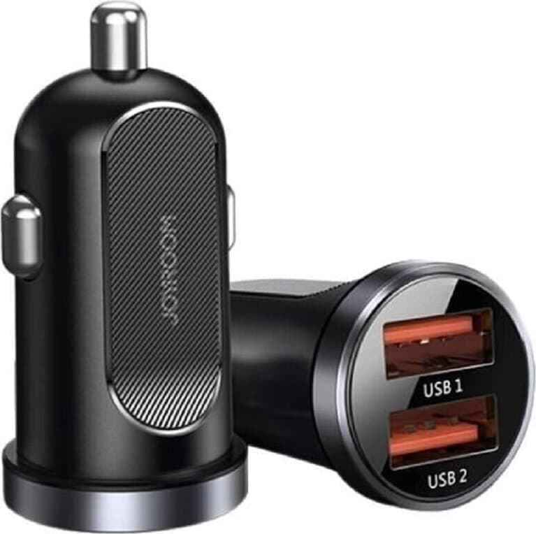 Зарядно за кола с 2xUSB-A изхода и технология за бързо зареждане - Joyroom Dual USB-A Car Charger 30W (черен)