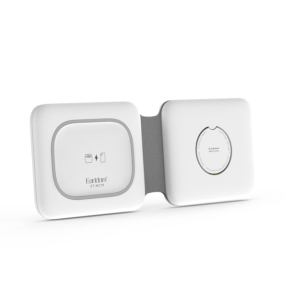 Зарядно устройство Earldom ET-WC19, от USB C(ж) към безжично зареждане, 12V/2.0A, бяло