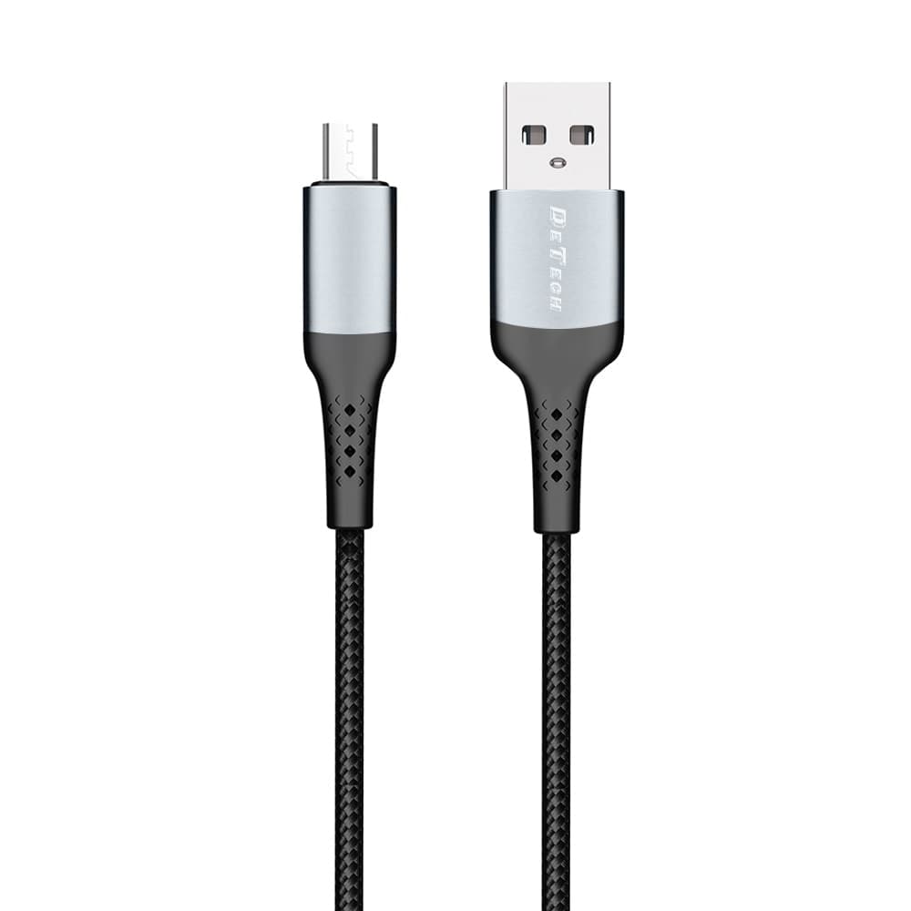 Кабел DeTech, USB A(м) към Micro USB, 3m, черен