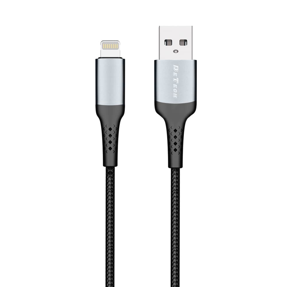 Кабел DeTech, USB A(м) към Lightning(м), 2m, черен