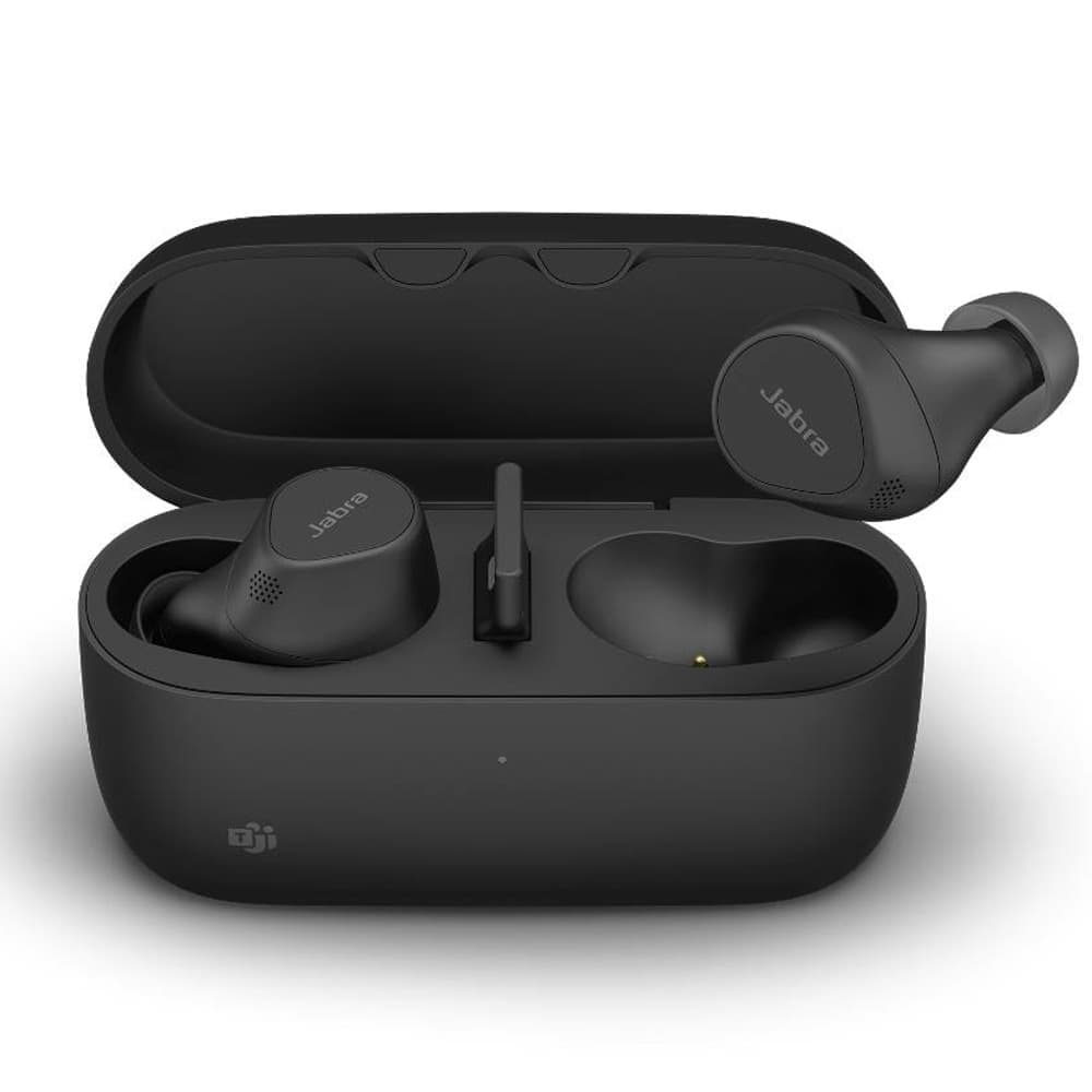 Слушалки Jabra Evolve2 Buds, Bluetooth, 6 MEMS микрофона, 6mm мембрани, ANC, IP57 водоустойчивост, до 10 часа живот на батерията, USB-A адаптер, черни