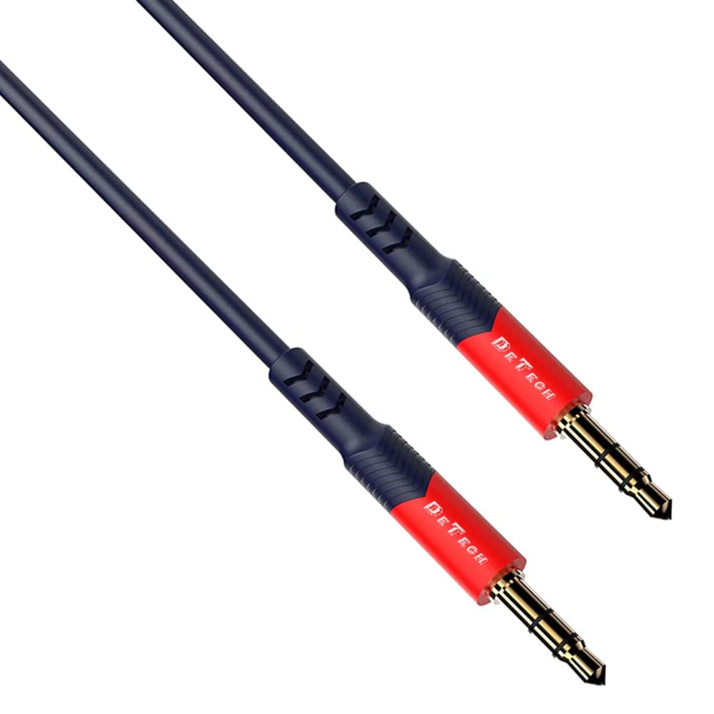 Кабел DeTech DE-12AUX, от Jack(м), 3.5mm TRS към Jack(м), 3.5mm TRS, 1m, черен