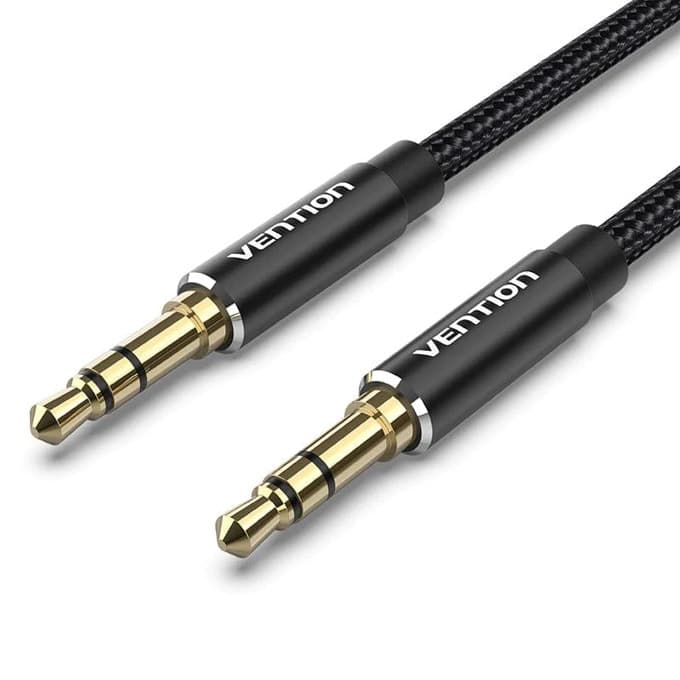 Кабел Vention BAWBF, от 3.5mm жак(м) към 3.5mm жак(м), 1m, черен, екраниран