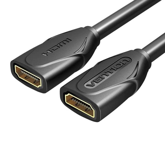 Удължителен кабел Vention AAXBD, от HDMI 2.0(ж) към HDMI 2.0(ж), 0.5m, екраниран, черен