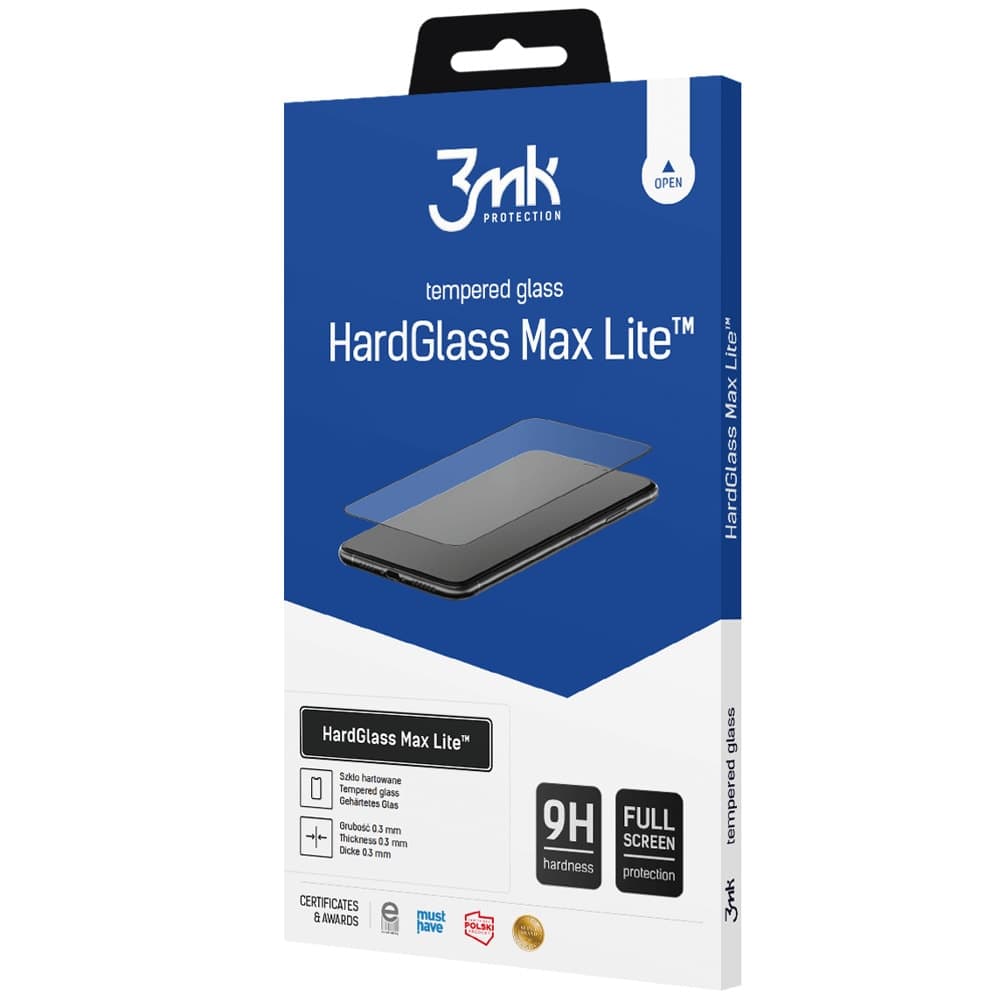 Протектор от закалено стъкло /Tempered Glass/ 3MK HardGlass Max Lite за Apple iPhone 14 Pro, 9H твърдост