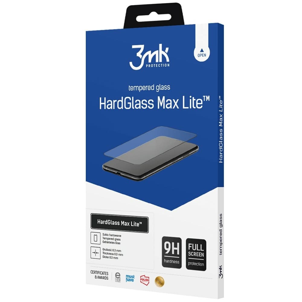 Протектор от закалено стъкло /Tempered Glass/ 3MK HardGlass Max Lite за Apple iPhone 13 / 13 Pro / 14, 9H твърдост