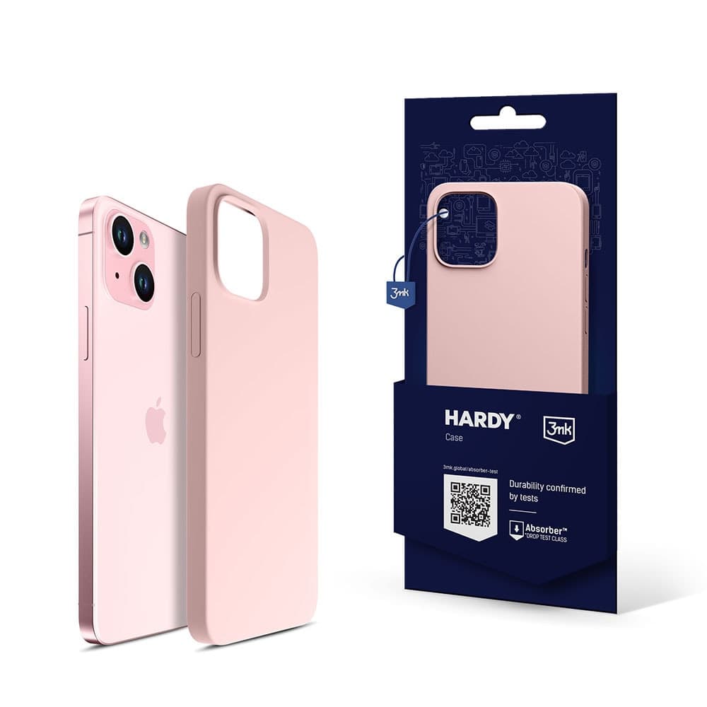 Калъф за Apple iPhone 15 Plus, силиконов, 3MK Hardy Case, розов