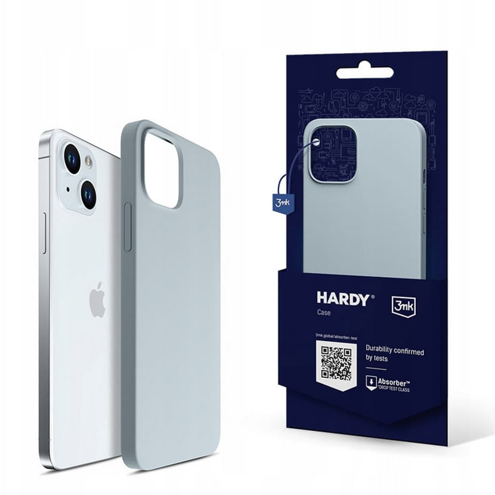 Калъф за Apple iPhone 15, силиконов, 3MK Hardy Case, син