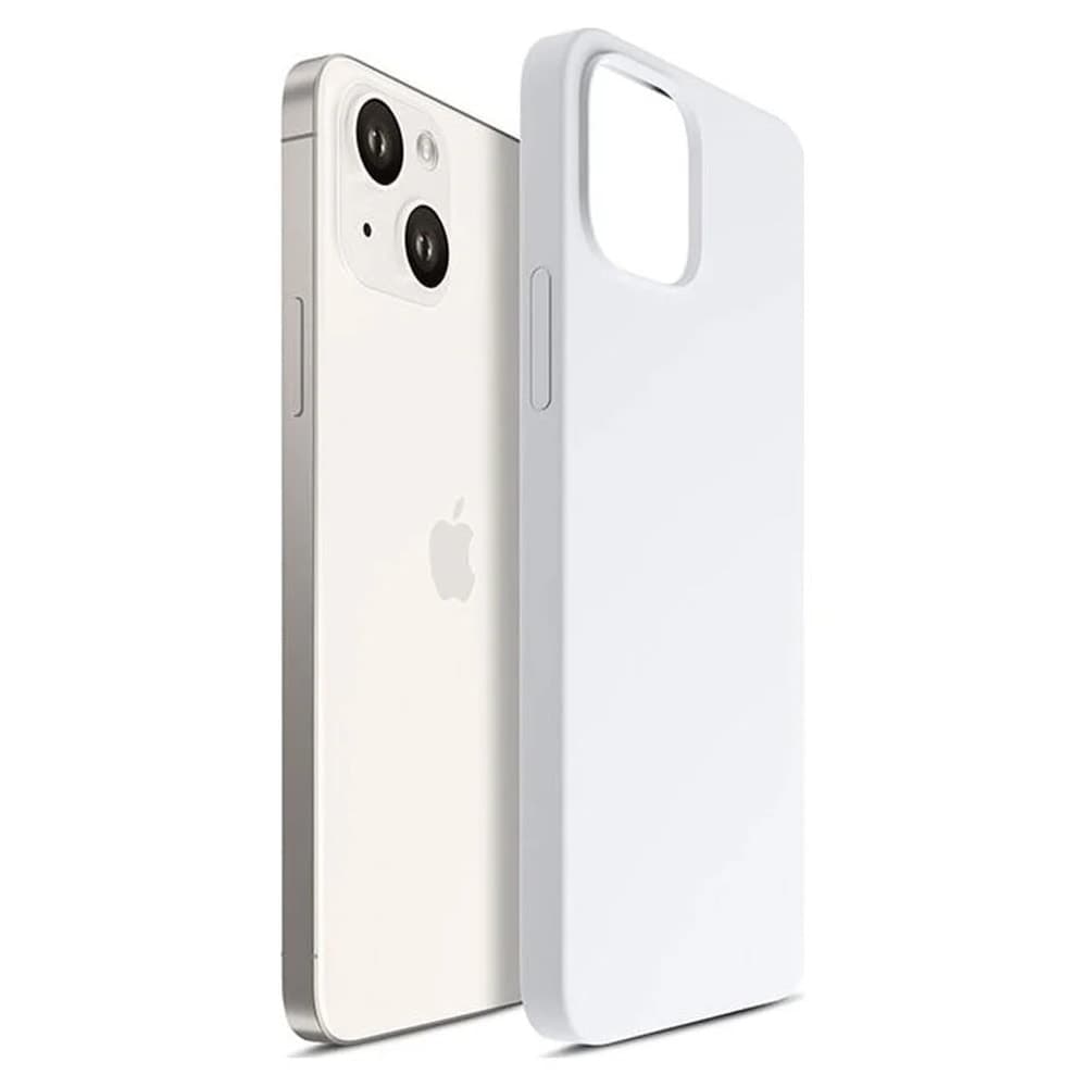 Калъф за Apple iPhone 14, силиконов, 3MK Hardy Case, бял