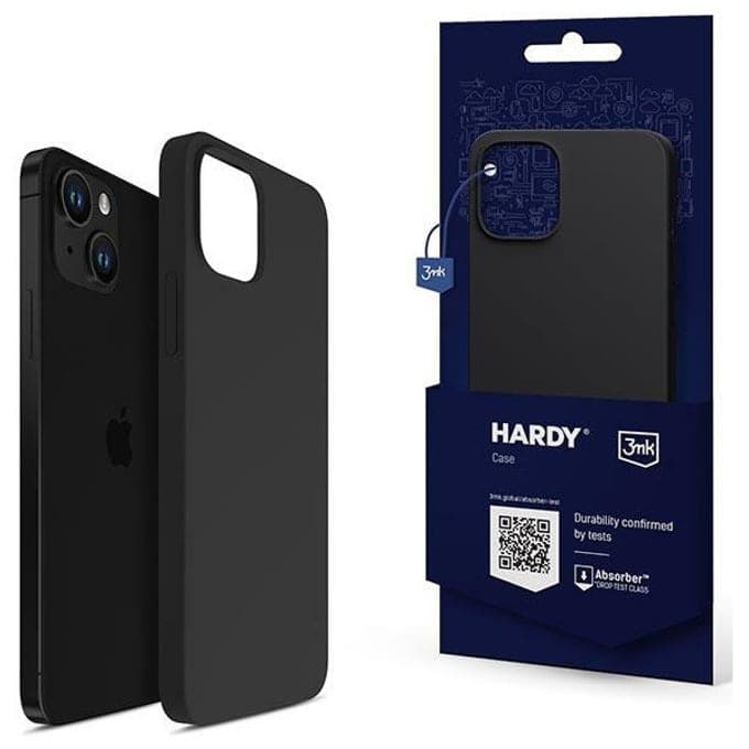 Калъф за Apple iPhone 14, силиконов, 3MK Hardy Case, черен