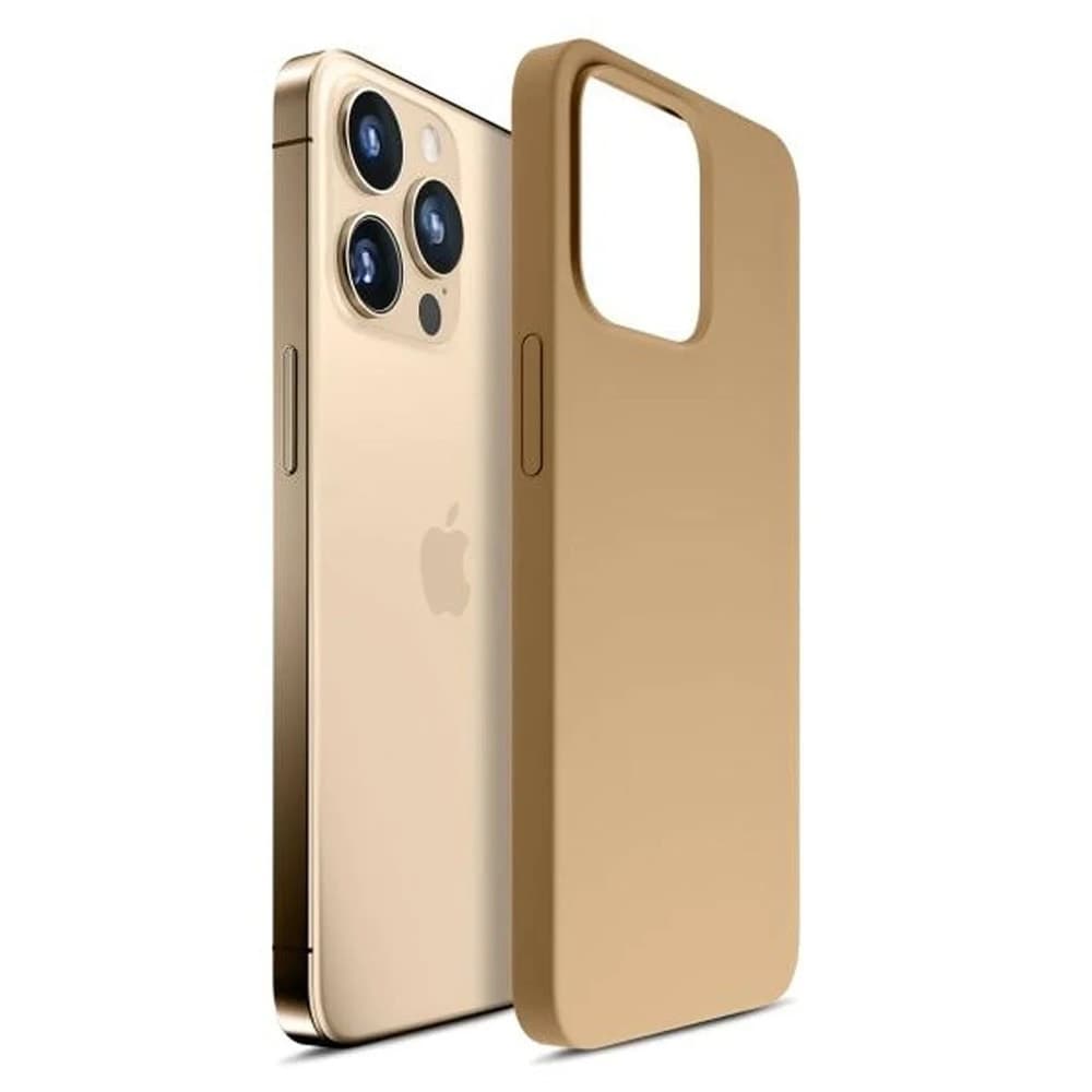 Калъф за Apple iPhone 14 Pro, силиконов, 3MK Hardy Case, златист