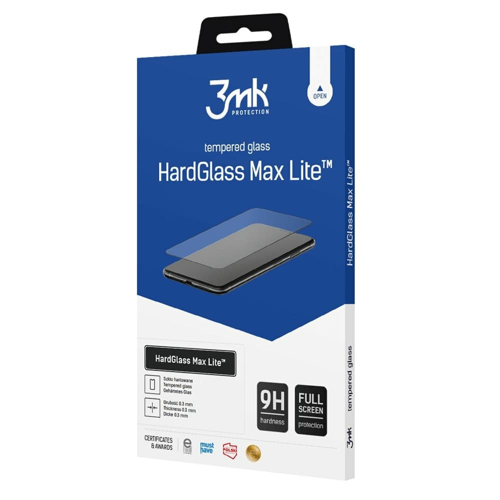 Протектор от закалено стъкло /Tempered Glass/ 3MK HardGlass Max Lite за Xiaomi Redmi Note 12 Pro / Pro +, 9H твърдост