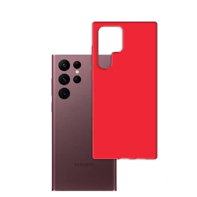Калъф за Samsung Galaxy S23 Ultra, термополиуретанов, 3MK Matt Case, удароустойчив, червен
