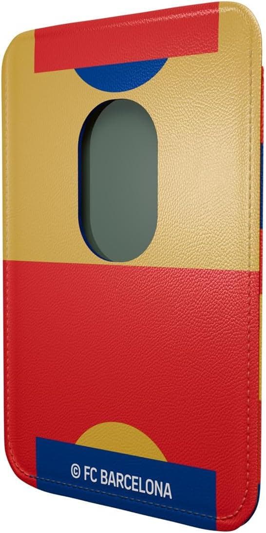 Кожен портфейл (джоб) за прикрепяне към iPhone с MagSafe - FC Barcelona Official Magnetic Card Holder (червен-жълт)