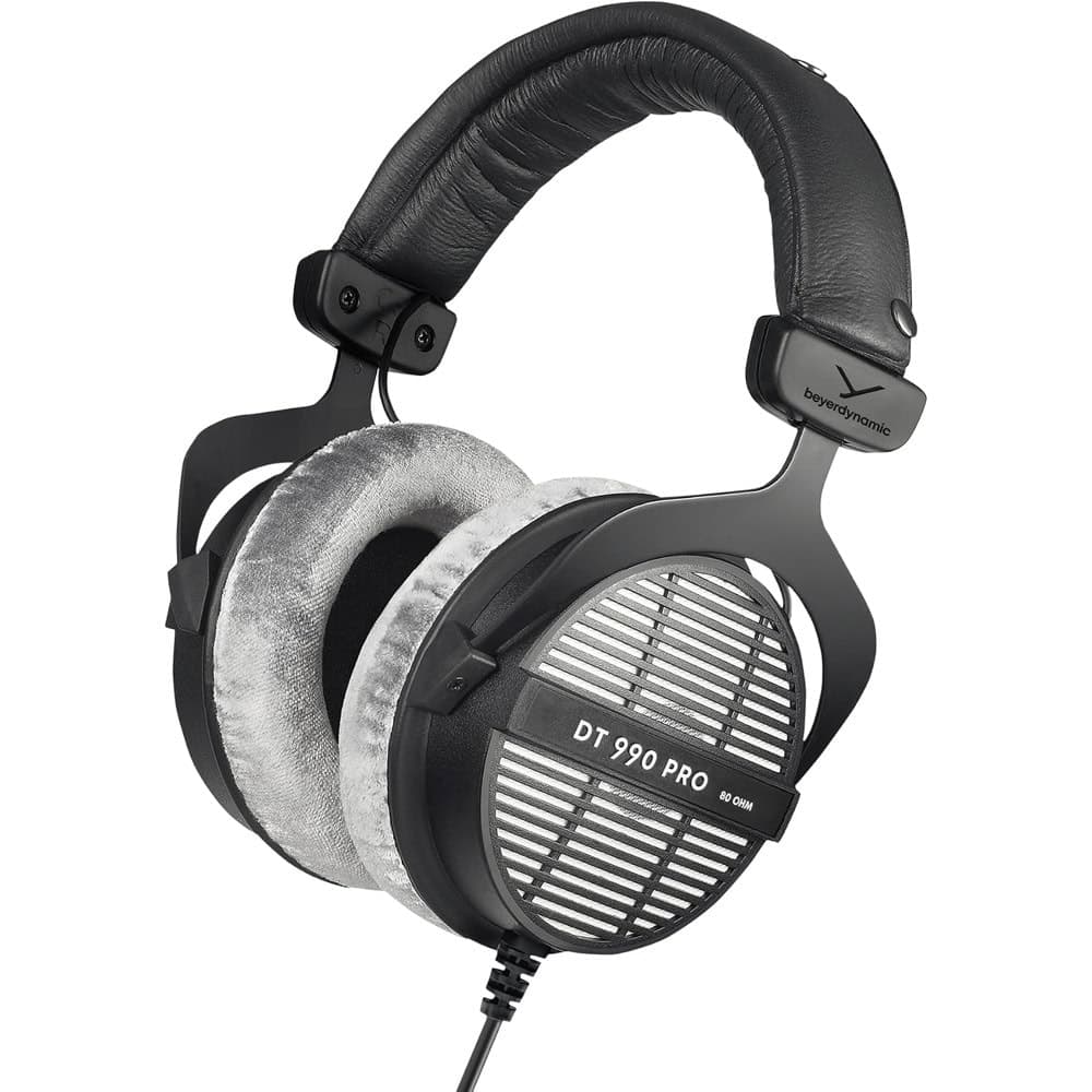Слушалки beyerdynamic DT 990 Pro, Jack 3.5mm, Jack 6.3mm, 5 - 35 000 Hz честотен диапазон, 80 Ohms, велурени наушници, черни