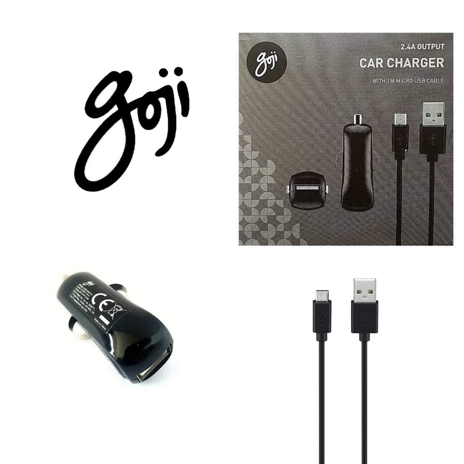 Зарядно за кола с USB 2.4A и microUSB кабел за мобилни устройства с microUSB порт - Goji Car Charger 2.4A with microUSB Cable