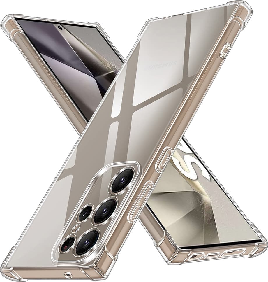 Удароустойчив силиконов (TPU) калъф за Samsung Galaxy S24 Ultra (прозрачен) - Techsuit Shockproof Clear Silicone Case