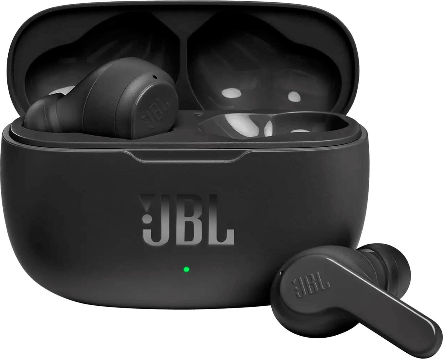 Безжични блутут слушалки със зареждащ кейс (черен) - JBL Wave 200 TWS Earphones