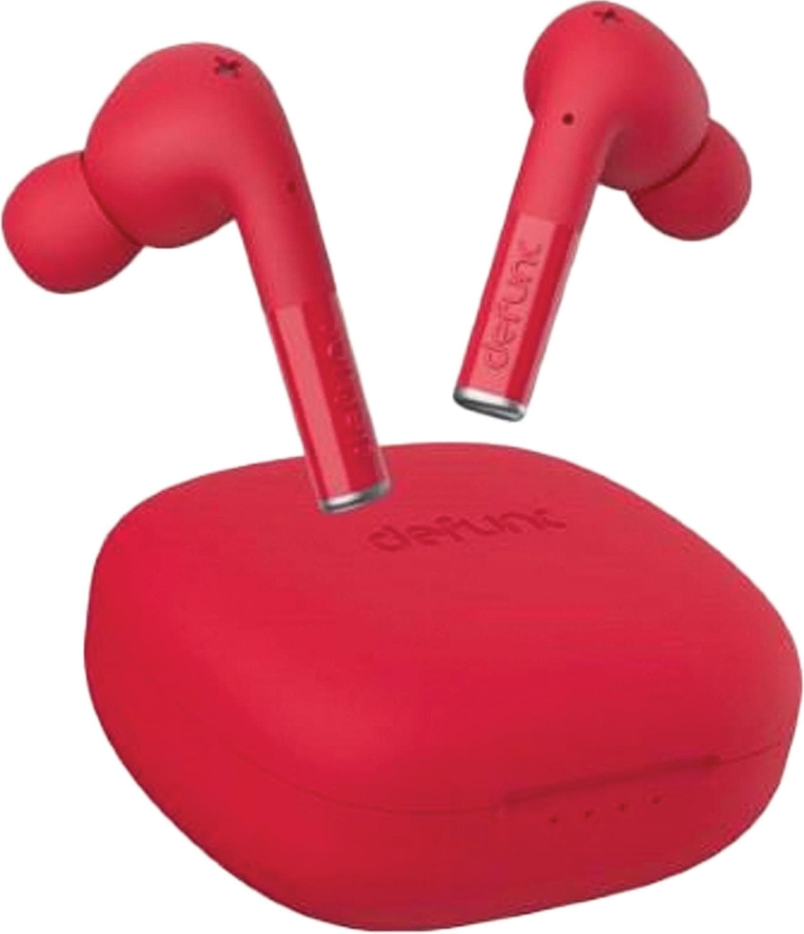Безжични блутут слушалки с кейс за мобилни устройства - Defunc True Entertainment TWS Earphones (червен)