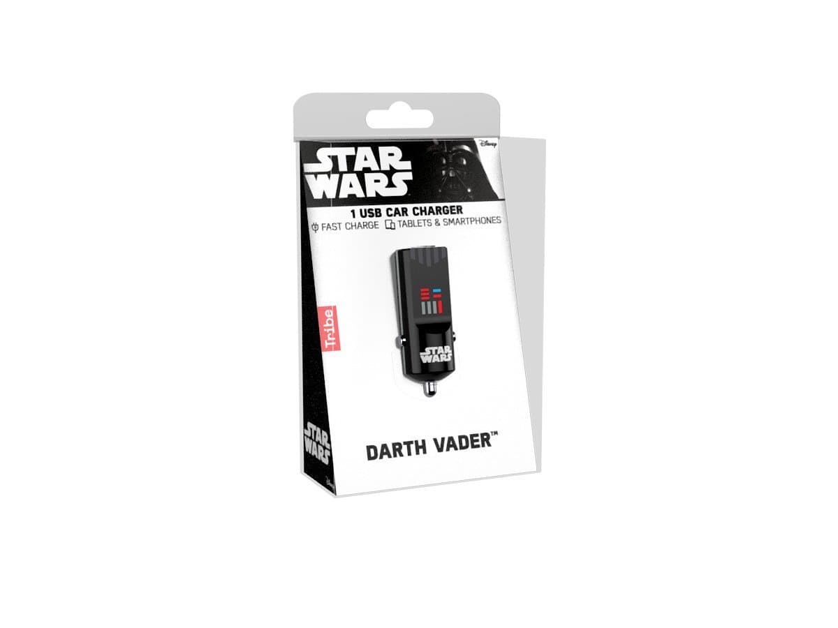 Зарядно за кола с 2.4A USB изход за мобилни устройства - USB Tribe Star Wars Darth Vader USB Car Charger (черен)