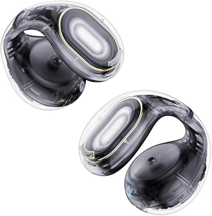 Безжични блутут слушалки със зареждащ кейс - Anker SoundCore C30i Open Ear Wireless TWS Earbuds (черен-прозрачен)