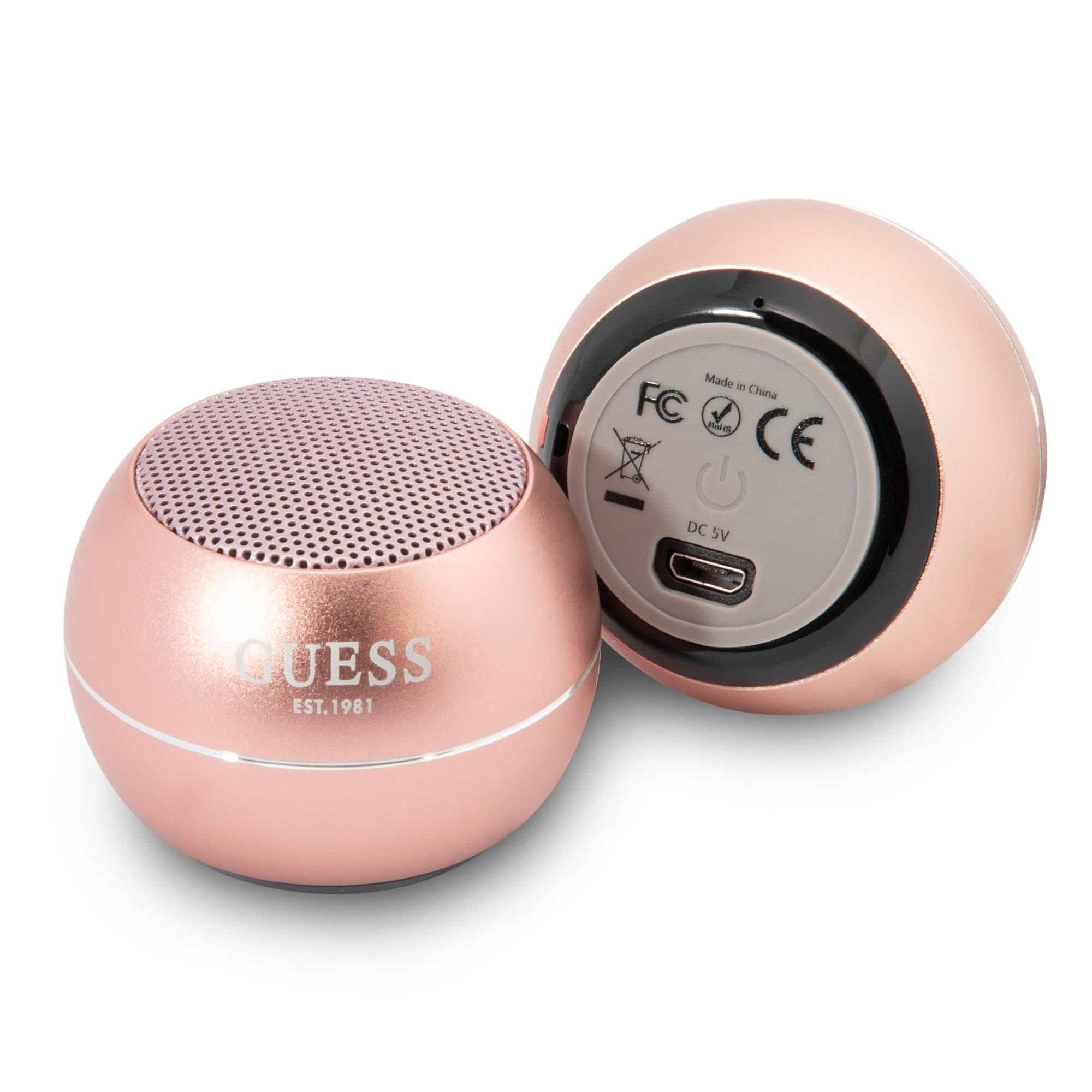 Портативен безжичен Bluetooth спийкър за мобилни устройства - Guess 4H Mini Bluetooth Speaker 3W (розов)