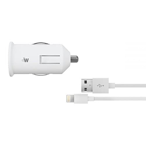 Зарядно за кола с USB изход и Lightning кабел за iPhone, iPad и устройства с Lightning порт - Just Wireless Lightning 2.1A USB Car Charger (бял)